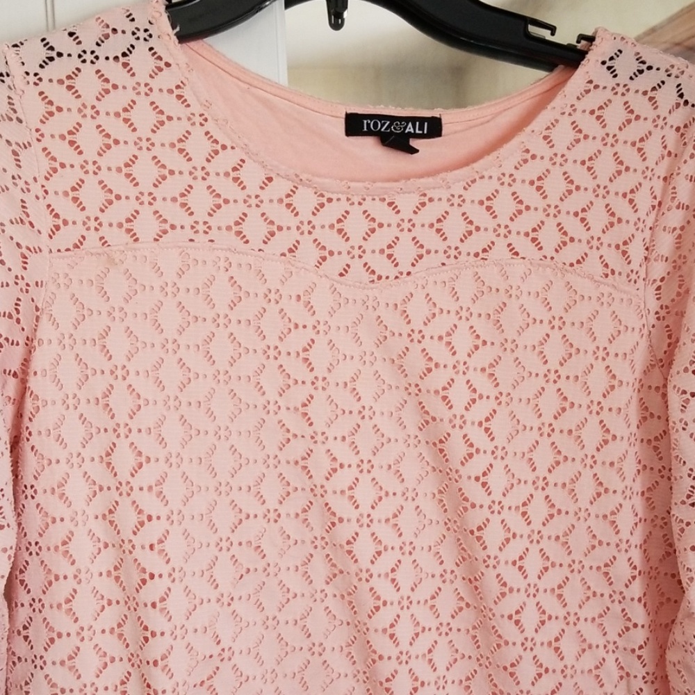 Pink top with lace overlay
